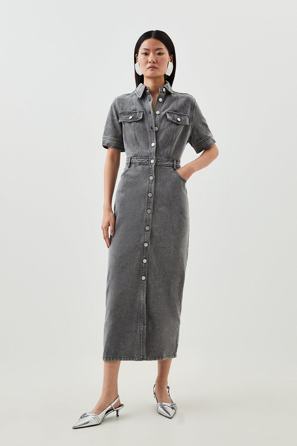 Denim Dresses | Denim Midi Dresses | Karen Millen